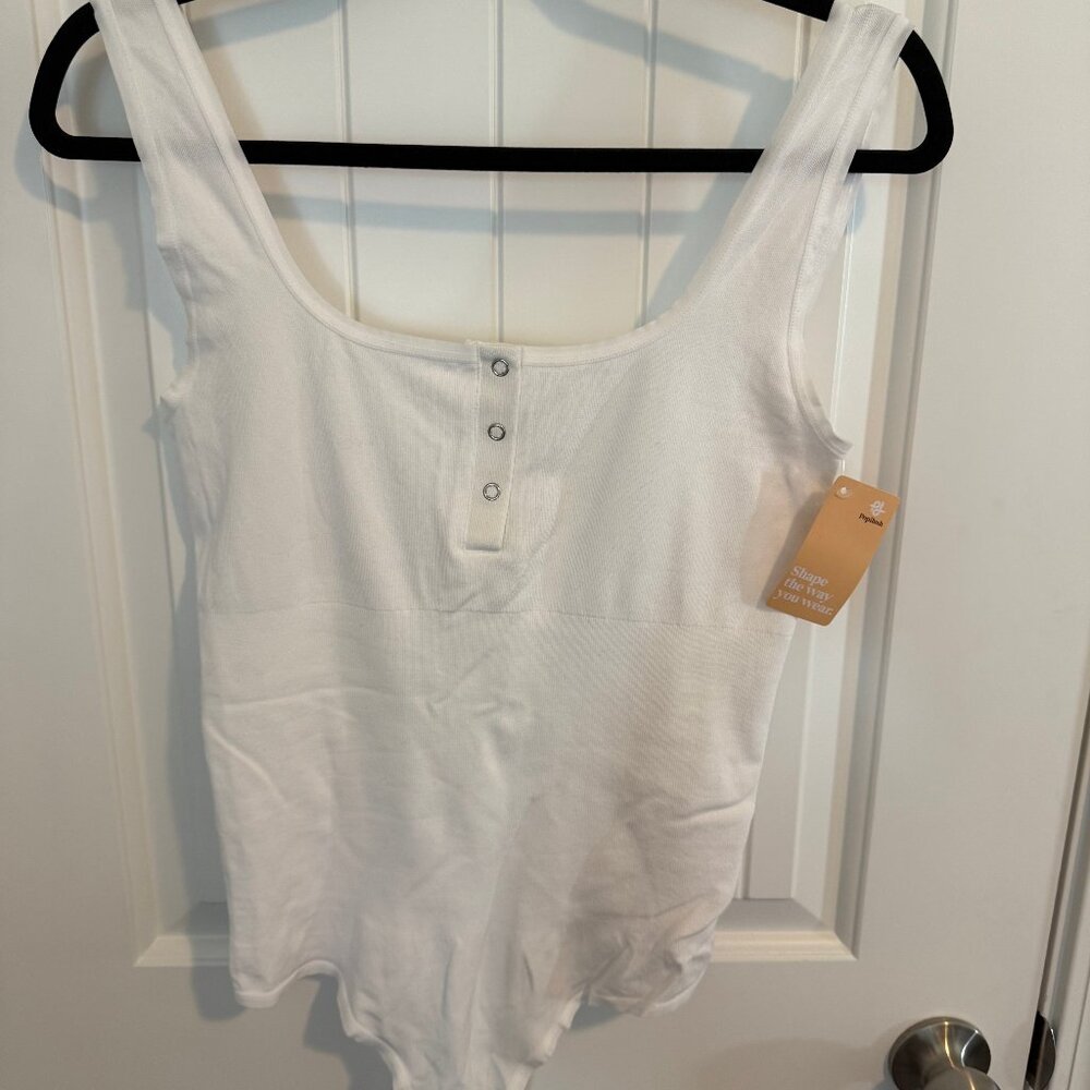 Popilush White compression bodysuit